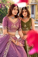 Indian Wedding Lavender Chocolate Crush Lehenga Choli With Dupatta Designer Wear