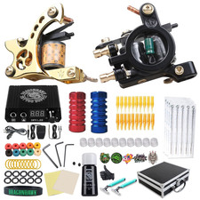 Complete Tattoo Kit for Beginners 2 Pro Tattoo Machine Tattoo Power Supply Kit T