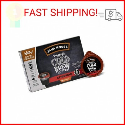 JAVA HOUSE Light Roast Ethiopian Cold Brew Pods, (36 Count) Peel and Pour Pods