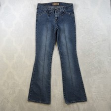 Vintage LEI Jeans Womens Juniors 7 Blue Dark Wash Bootcut Y2K Mid Rise 2000s