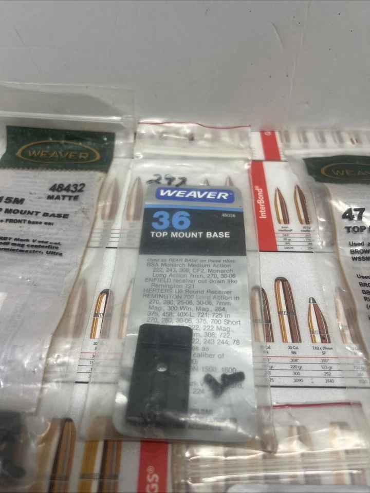 WEAVER  TOP  MOUNT  SCOPE  BASE LOT OF 6  NOS RELOADING & MOUNTING PARTS C DESC - Image 4 of 4