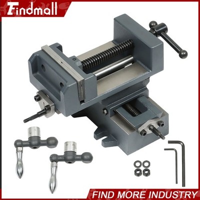 Findmall 4'' Cross Slide Drill Press Vise 4  Jaw Opening 1-3/8  Jaw Depth CS4