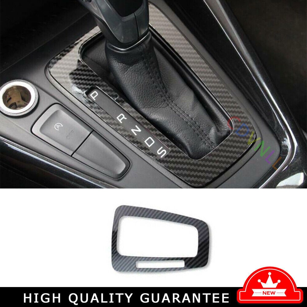 For Ford Focus 2015-18 AT ABS Carbon Fiber Central Console Gear Shift Panel Trim