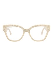 Gucci Womens Cat Eye Ivory Ivory Transparent Fashion Designer Eyewear