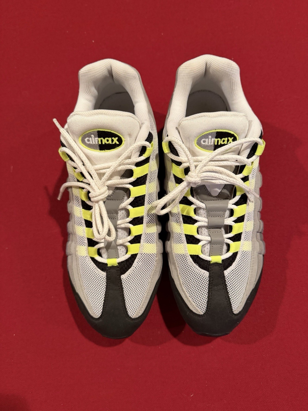 2010 Nike Air Max 95 Neon OG Size 12 Volt Grey 609048-072 Rare AM95 image 3