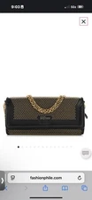 Alexander Mqueen Calfskin Studded Wallet/Purse on Chain Black