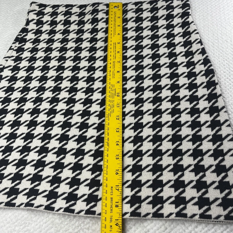 Minifalda para mujer LOFT Outlet pata de gallo negra crema tejida talla S Foto 3 de 4