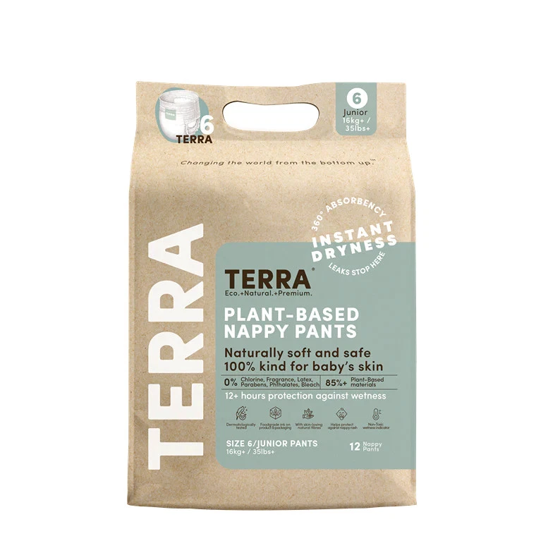 Terra Organics Diaper Jr. Training Size 6 12 ea (Pack of 8)