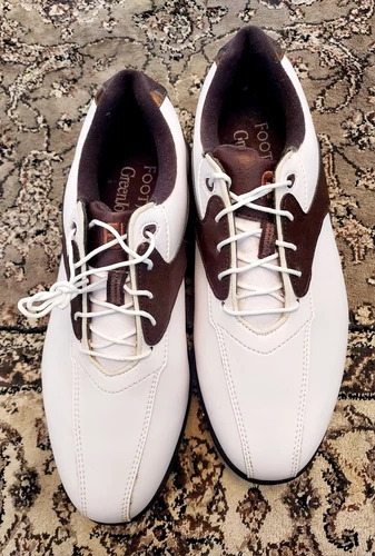 FootJoy GreenJoys Men’s Golf Shoes - Style #45351 - White/Brown - Size 10M
