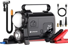 6000A Car Battery Charger Jump Starter with Air Compressor & Portable Power Bank