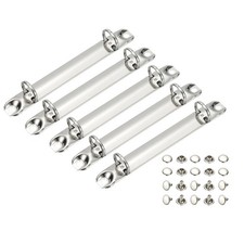 5 Set 0.6" B7 2 Hole O Ring Binder Mechanisms, 15mm Silver Tone