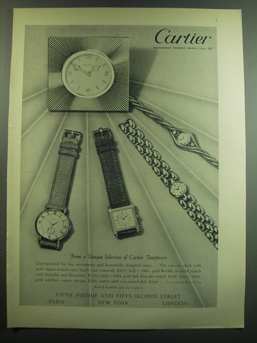1949 Cartier Sun-Ray Clock and Watches 