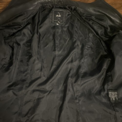 JLC New York Outerwear 100% Leather Black Zip Jacket Lined Women’s L Tiny Flaw - Picture 12 of 15