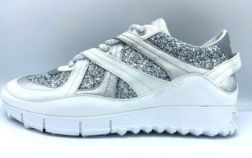 SNEAKERS SCARPE DONNA JIMMY CHOO SEATTLE SILVER MIX SCONTO 50% LIST € 480 |  eBay