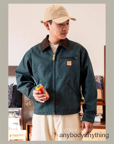 Retro Jacke Herren Loose Fit American Classic Vintage Workwear - Bild 13 von 39