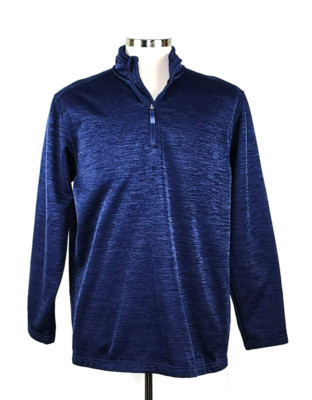 C.E. Schmidt Workwear Blue 1/4 Zip Mock Neck Long Sleeve Sweatshirt Men's Large