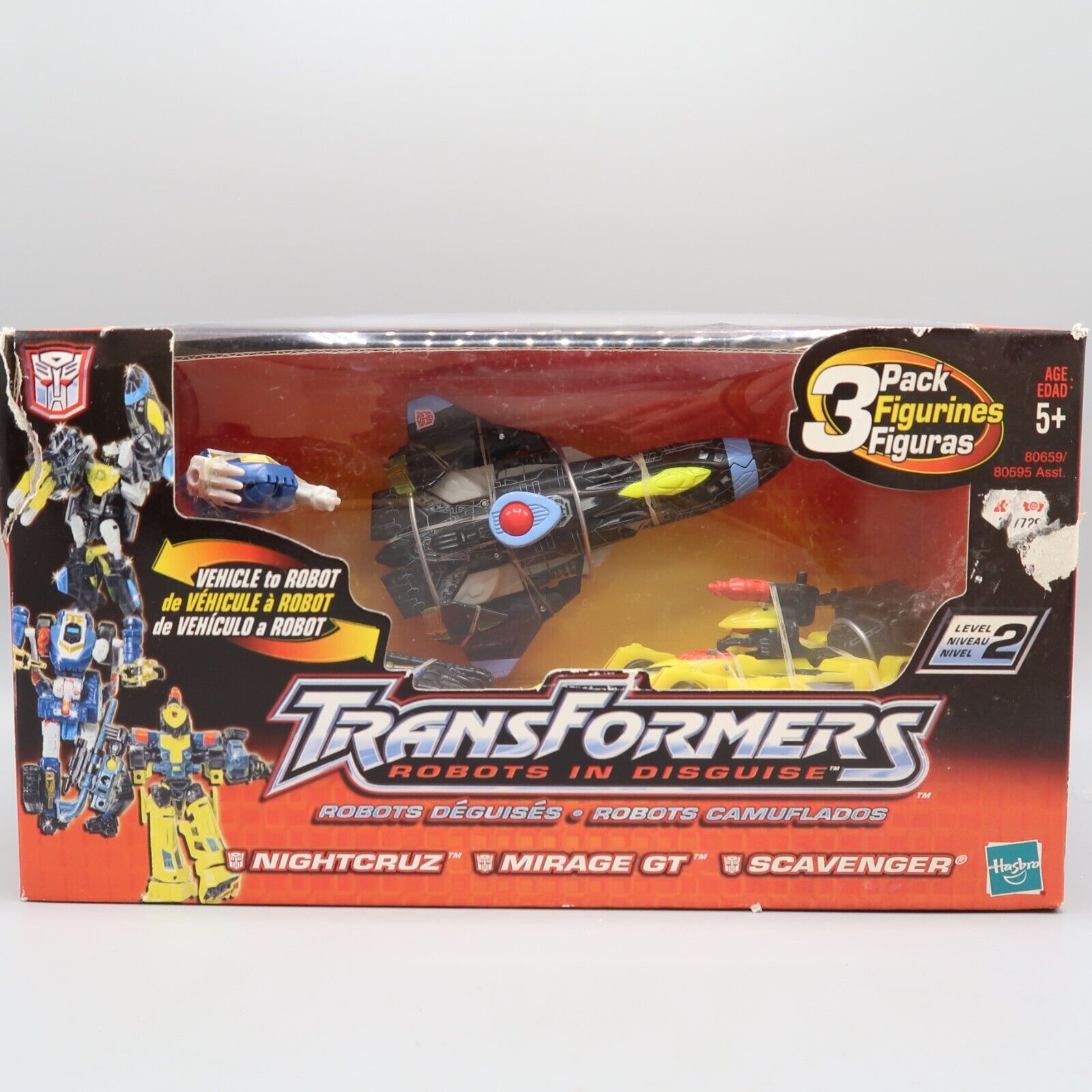 Transformers Robots in Disguise 2002 3 pack NIGHTCRUZ, MIRAGE GT, & SCAVENGER