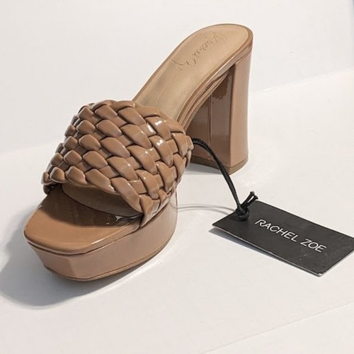 Sandalias Rachel Zoe Gabrielle Marrón Claro Tacón de Cuero Sintético Talla 6.5 Nuevas con Etiqueta - Imagen 3 de 11