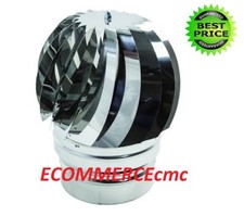 COMIGNOLO A SFERA GIREVOLE EOLICO ACCIAIO INOX X CANNA FUMARIA VARI DIAMETRI!!