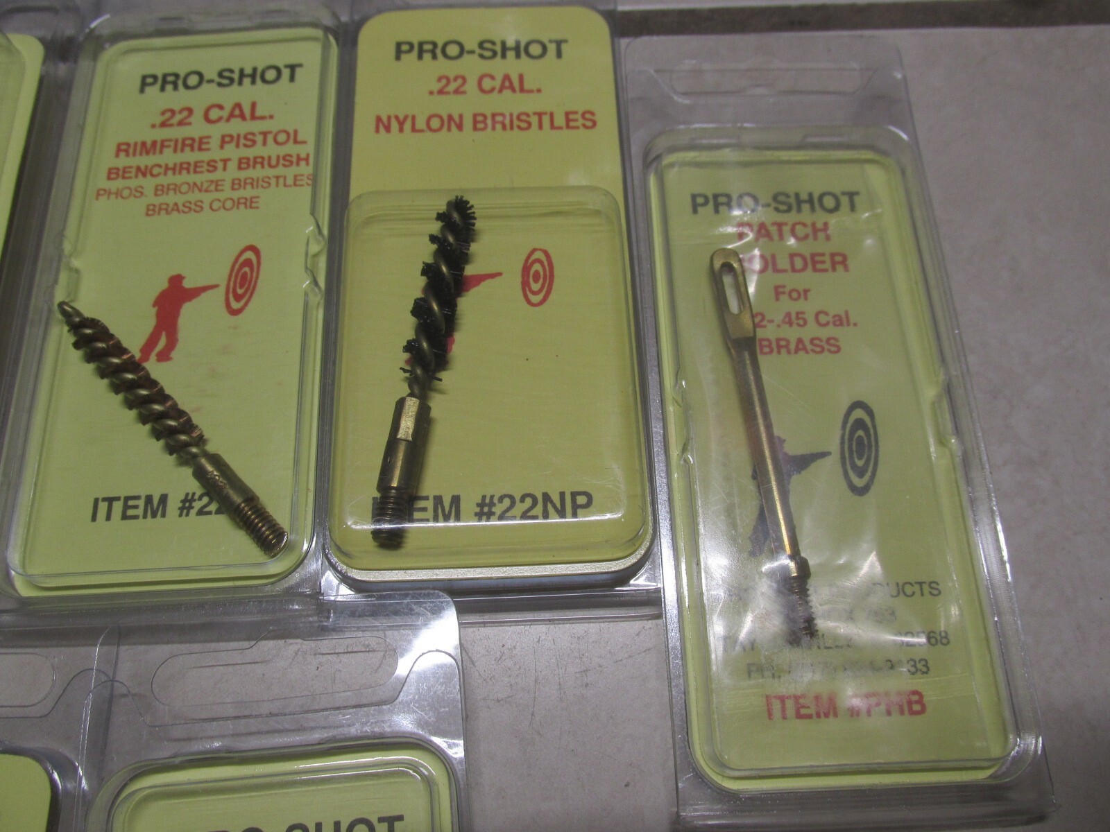 Lot of 8 Pro-Shot Products Nylon Bristles Patch Holder Bore Mop Spear Tip Jag