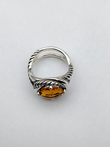 David Yurman Citrine Infinity Ring Size 9 Sterling Silver 11mm - Picture 7 of 7