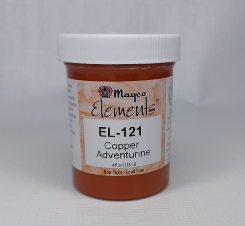 Mayco Elements Ceramic Glaze EL-121 Copper Adventurine USED 4 Oz Jar