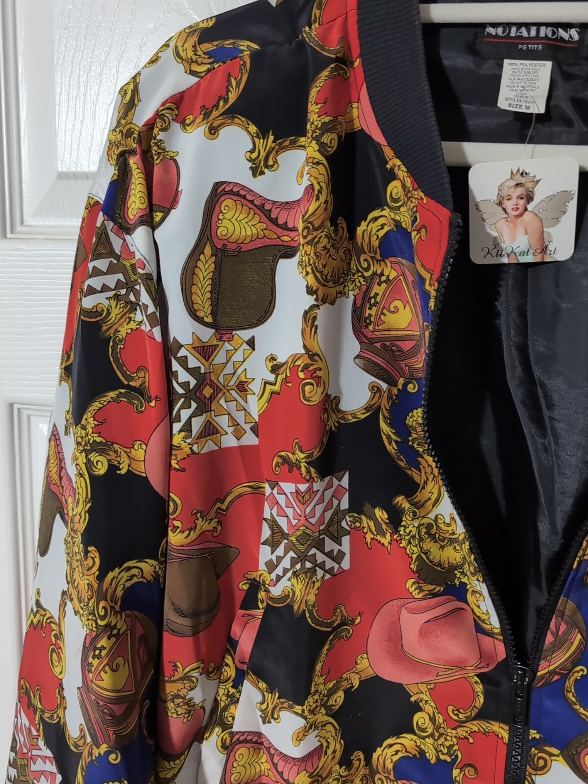 Retro Notations 90's Western bomber jacket Size M - image 5