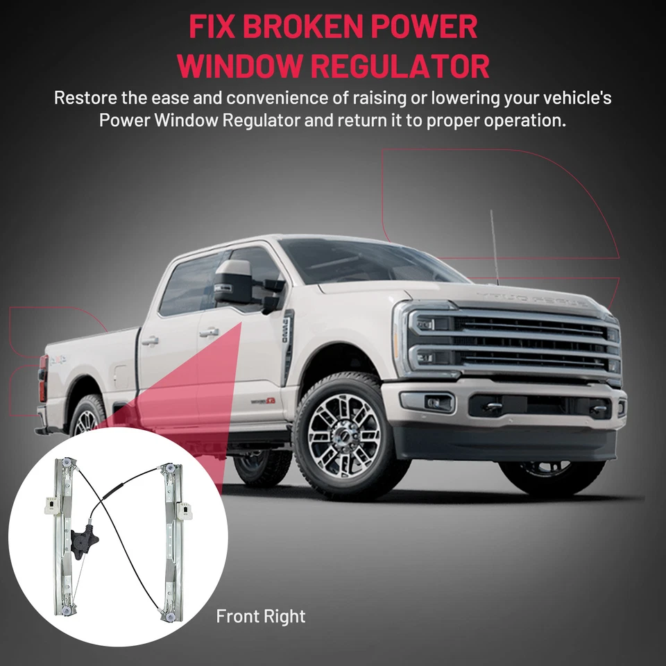 Front Right Window Regulator W/O Motor For Chrysler Town & Country Dodge Ram C/V Foto 3 de 4