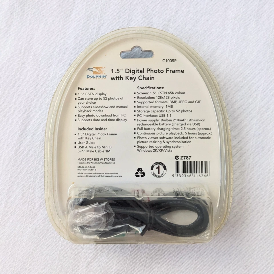 Digital Photo Frame With Key Chain USB Dolphin Not Tested - Image 4 of 4