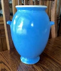 Antique Weller Signed Art Pottery Neiska Mottled Blue Jug Ceramic Handled Vase