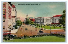 Postcard Pennsylvania Avenue c1930s Washington DC Linen Posted