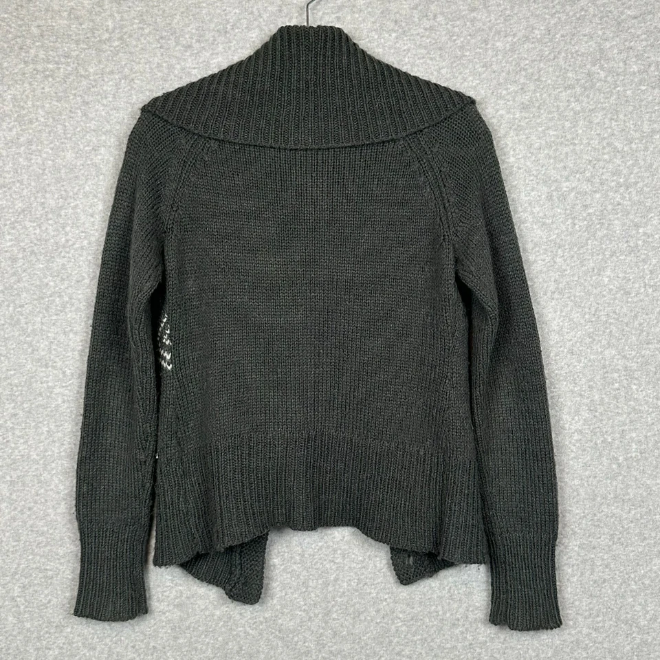 Columbia Cárdigan Suéter Mujer S Gris Grueso Mezcla Lana Alpaca Mantón Cuello Foto 3 de 4