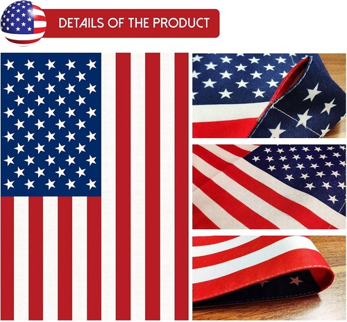 2er Pack Amerikanische Flagge Gartenfahnen, 12” x 18” Doppelseitig Patriotisch Normal - Bild 4 von 7