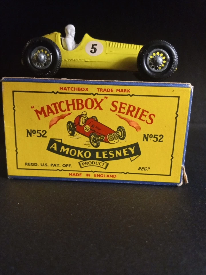 Matchbox #52A Maserati 4CLT Racer 1958 Yellow #5 In Original E5 Box - Image 3 of 4