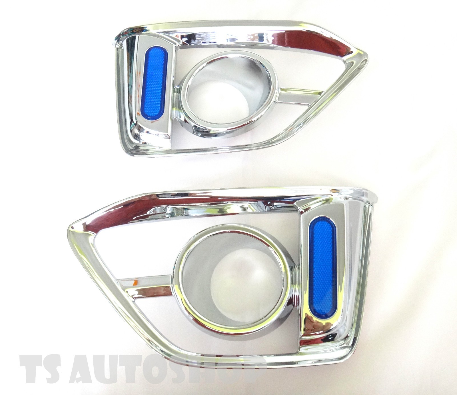 Chrome Blue Fog Lamp Spot Light Cover Trim Fits Honda Jazz Fit Gk 5dr