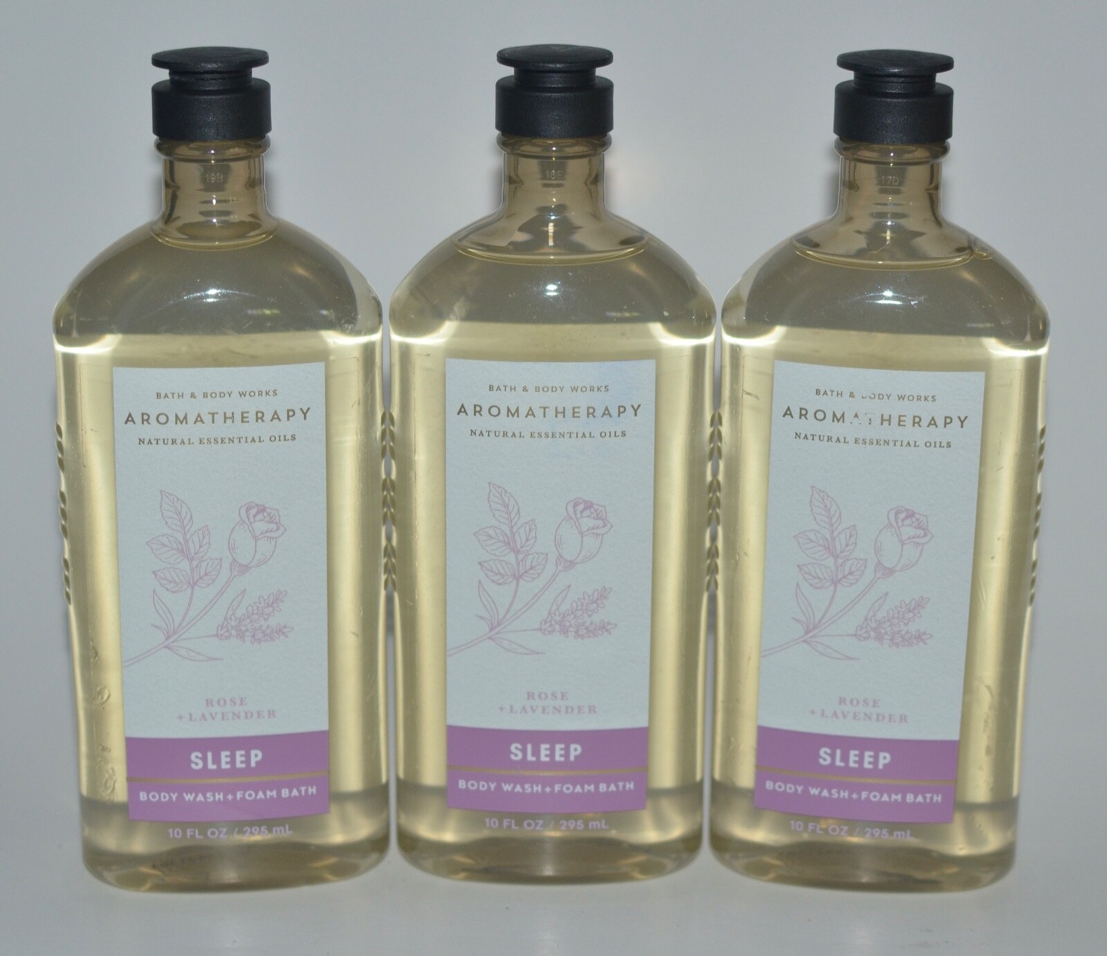 3 BATH & BODY WORKS AROMATHERAPY SLEEP ROSE LAVENDER WASH FOAM SHOWER