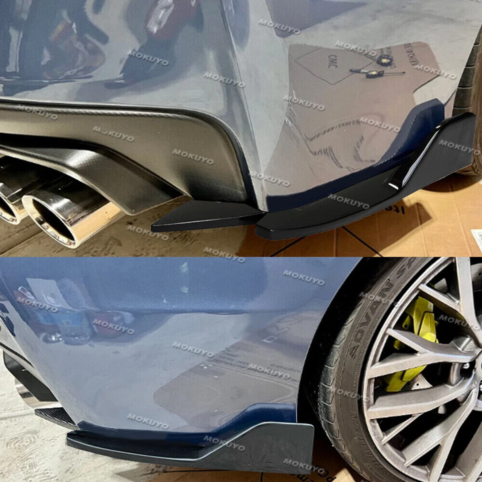  Black 2Pcs for Subaru WRX Sti Rear Bumper Side Diffuser Splitter Canards Foto 3 de 4