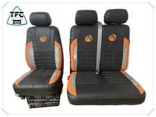 SEAT COVERS FOR VW Transporter ECO LEATHER & ALCANTARA WITH LOGOS NEW DESIGN