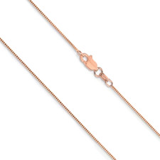 10K Rose Gold Box Chain Necklace .7mm wide Lobster Claw Clasp 14 16 18 20 22"