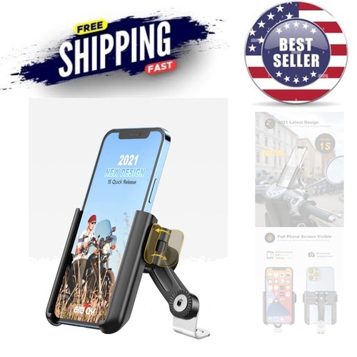 Motorcycle Phone Mount ABS 3.5-7 Inch Rotatable Quick Release Anti Shake