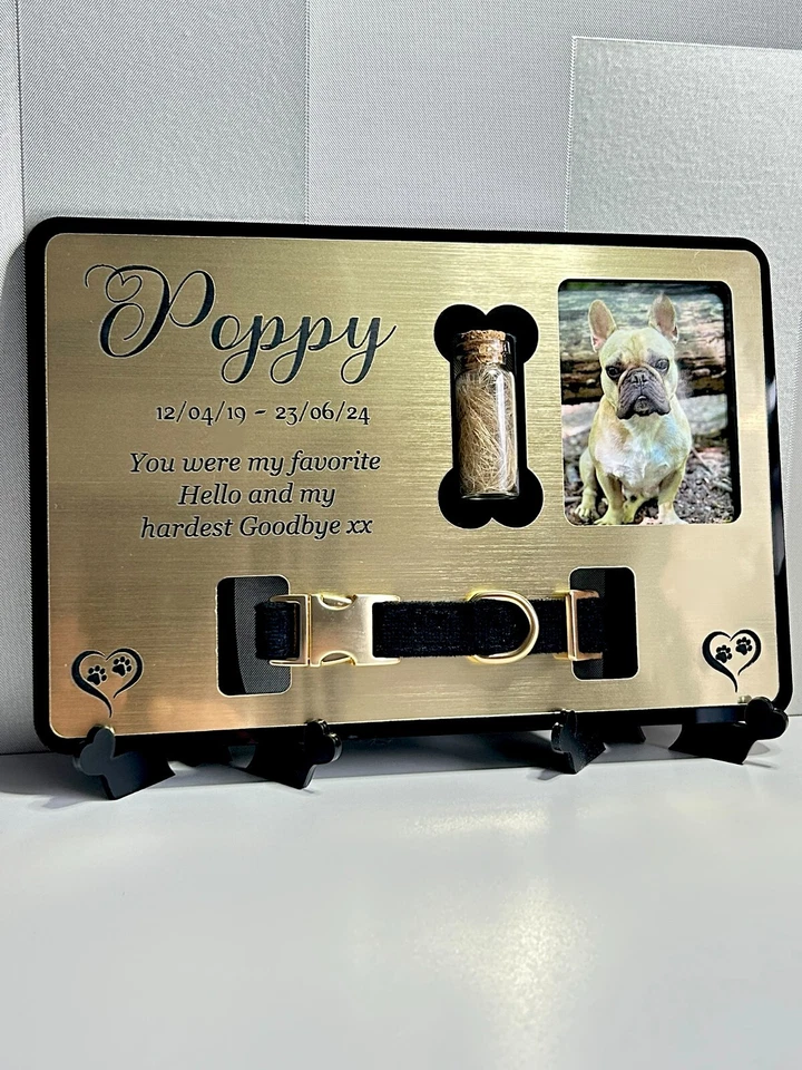 Pet Memorial Plaque, Pet fur Keepsake, Dog Memorial Collar Frame With Photo - Image 2 of 4