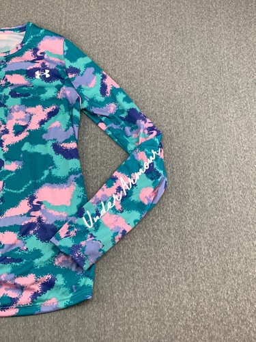 Under Armour Long Sleeve Swim Shirt Swimsuit Top Girls Youth Large Green UPF 50+ - Picture 3 of 15