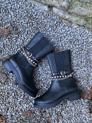 Marco Tozzi Leder Boots Marco Tozzi Tall Black Chelsea Boots Size