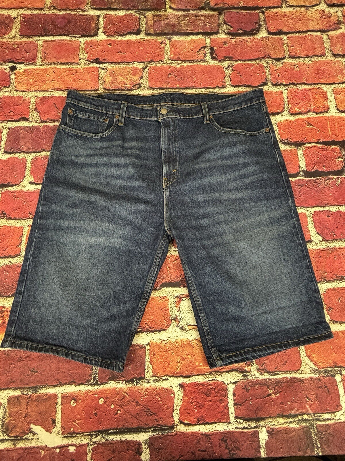 Levis 502 Tapered Fit Denim Blue Jean Shorts Mens Measured 40