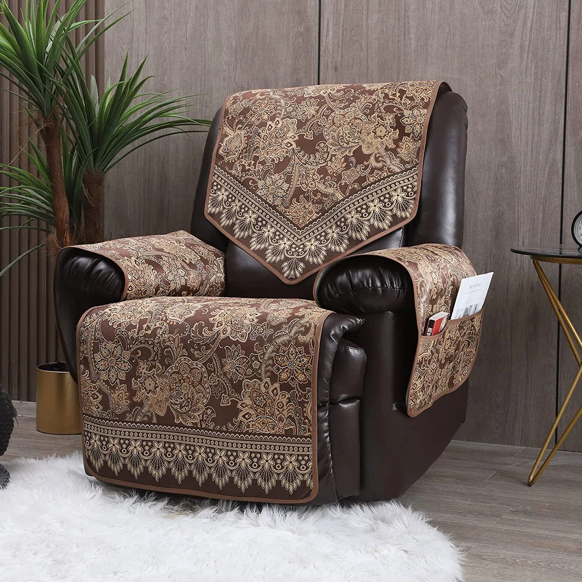 Deluxe Recliner Chair Covers Non Slip Waterproof Large Recliner Covers for Leath