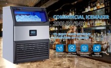 Commercial Ice Maker Machine 200LB/24H Under Counter Ice Machine,55 Lbs Storage