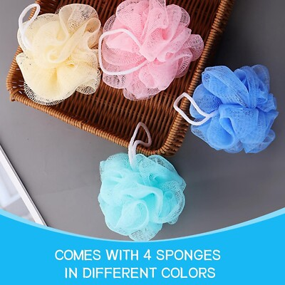 #ad Loofah Sponge Shower Loofahs Bath Sponges Mesh Balls 50g 4 Colors $8.54