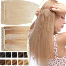 8"-24" Clip In One Piece Real Remy Human Hair Extensions 3/4 Full Head Wefts USA
