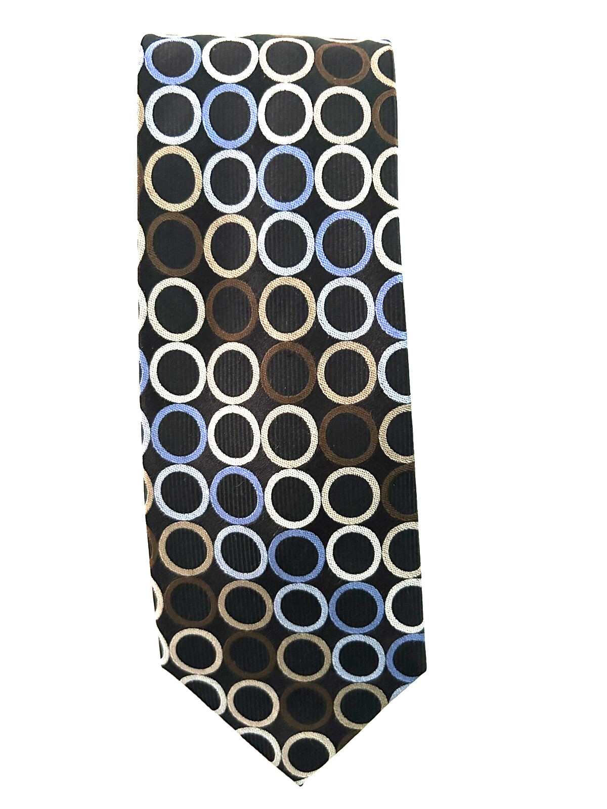 Michael Kors Black w/ Circles Blue Gold Silver Brown 100% Silk Tie Men's Necktie