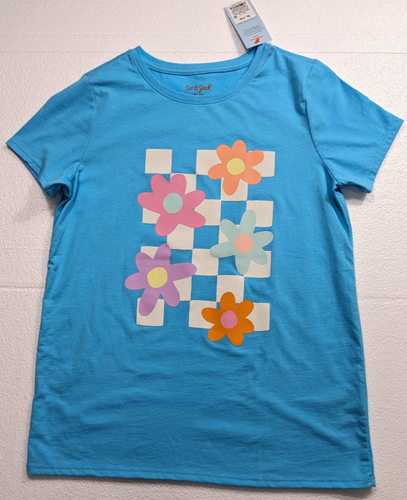 Lot Of 3 Size L / XL 14 Cat And Jack Girls T-Shirts, Pink, Blue, Green - Picture 4 of 11